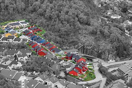 Morvikgrenda huseierlag dronebilde. Foto