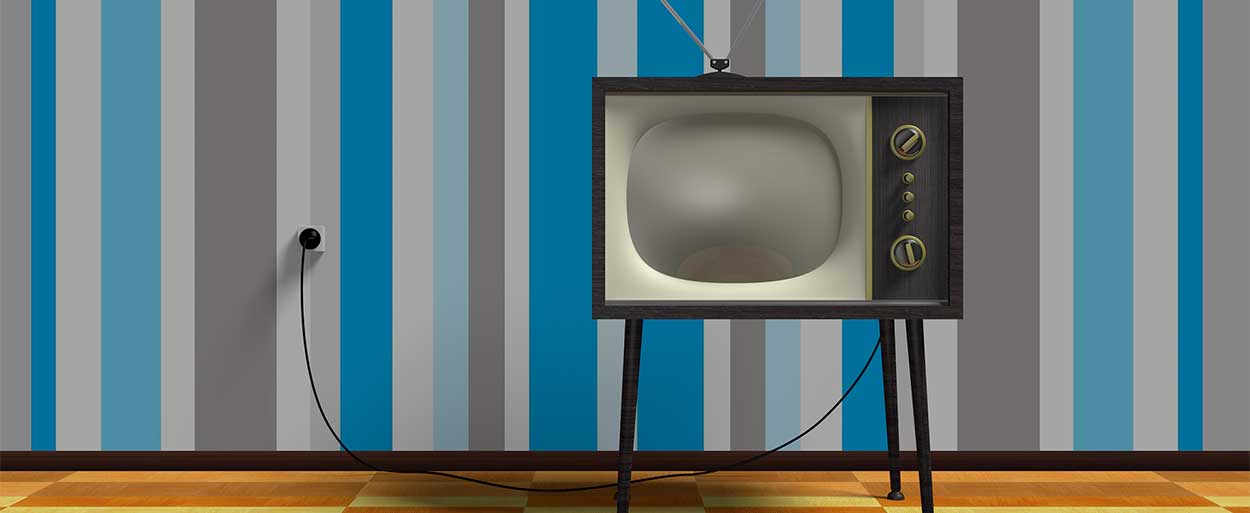 Tv fra 60 tallet. Illustrasjon.